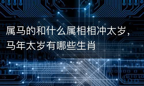 属马的和什么属相相冲太岁，马年太岁有哪些生肖