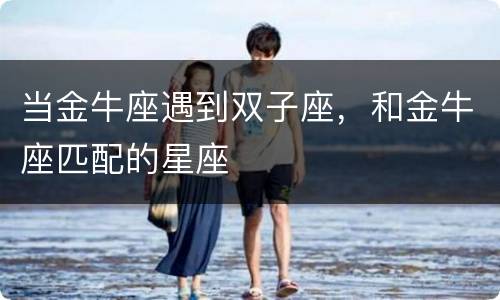 当金牛座遇到双子座，和金牛座匹配的星座