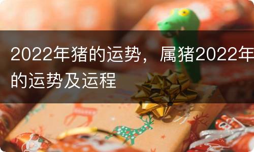 2022年猪的运势，属猪2022年的运势及运程