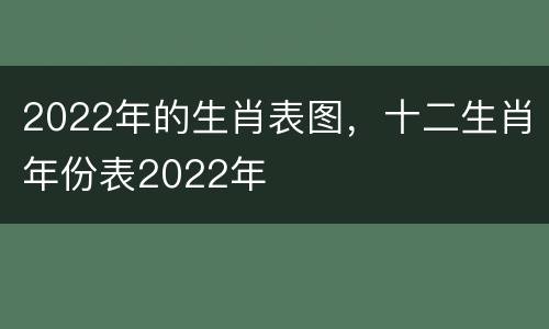 2022年的生肖表图，十二生肖年份表2022年