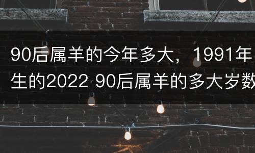 90后属羊的今年多大，1991年生的2022 90后属羊的多大岁数