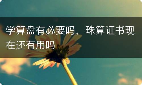 学算盘有必要吗，珠算证书现在还有用吗