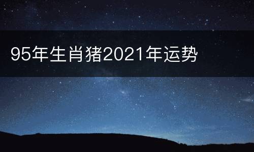 95年生肖猪2021年运势