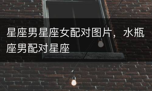 星座男星座女配对图片，水瓶座男配对星座