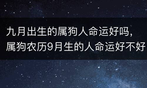 九月出生的属狗人命运好吗，属狗农历9月生的人命运好不好