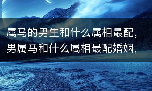 属马的男生和什么属相最配，男属马和什么属相最配婚姻，属马的和