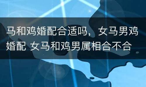 马和鸡婚配合适吗，女马男鸡婚配 女马和鸡男属相合不合