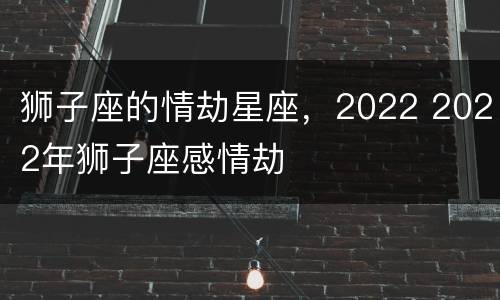 狮子座的情劫星座，2022 2022年狮子座感情劫