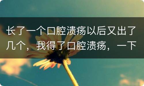 长了一个口腔溃疡以后又出了几个，我得了口腔溃疡，一下子长了四个，怎么办