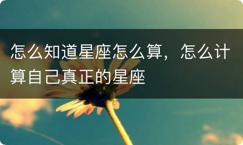 怎么知道星座怎么算，怎么计算自己真正的星座
