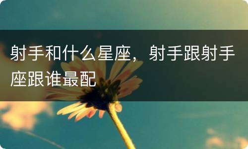 射手和什么星座，射手跟射手座跟谁最配
