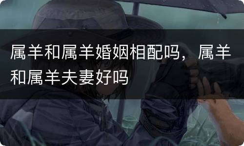 属羊和属羊婚姻相配吗，属羊和属羊夫妻好吗