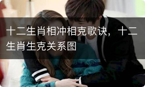 十二生肖相冲相克歌诀，十二生肖生克关系图