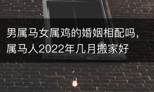 男属马女属鸡的婚姻相配吗，属马人2022年几月搬家好
