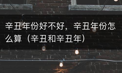 辛丑年份好不好，辛丑年份怎么算（辛丑和辛丑年）