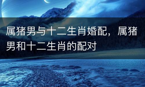 属猪男与十二生肖婚配，属猪男和十二生肖的配对