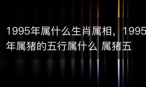 1995年属什么生肖属相，1995年属猪的五行属什么 属猪五
