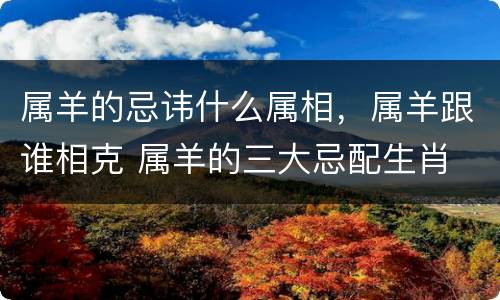 属羊的忌讳什么属相，属羊跟谁相克 属羊的三大忌配生肖