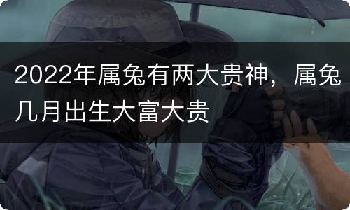 2022年属兔有两大贵神，属兔几月出生大富大贵