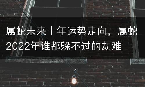 属蛇未来十年运势走向，属蛇2022年谁都躲不过的劫难