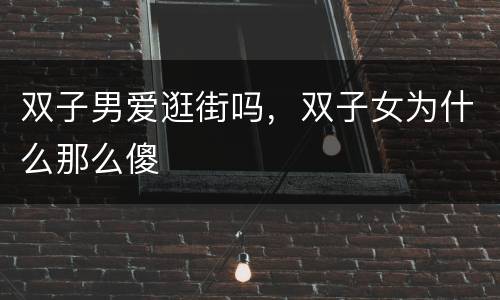 双子男爱逛街吗，双子女为什么那么傻