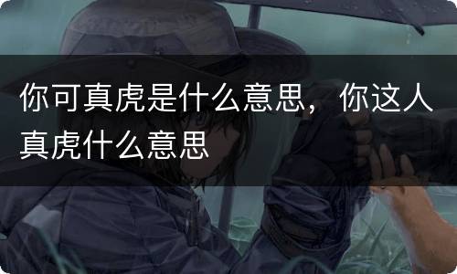 你可真虎是什么意思，你这人真虎什么意思