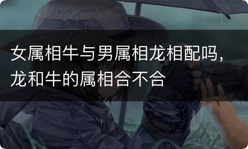 女属相牛与男属相龙相配吗，龙和牛的属相合不合