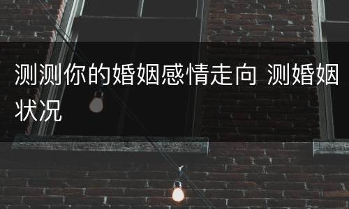 测测你的婚姻感情走向 测婚姻状况