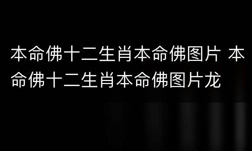 本命佛十二生肖本命佛图片 本命佛十二生肖本命佛图片龙