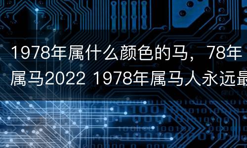 1978年属什么颜色的马，78年属马2022 1978年属马人永远最旺的颜色