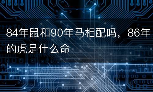 84年鼠和90年马相配吗，86年的虎是什么命