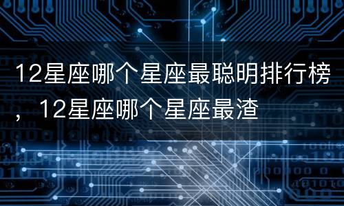 12星座哪个星座最聪明排行榜，12星座哪个星座最渣