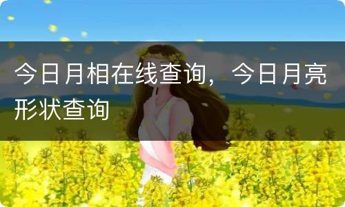 今日月相在线查询，今日月亮形状查询