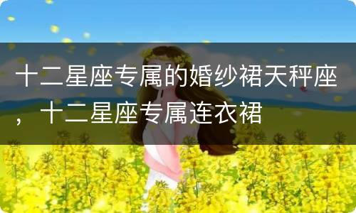 十二星座专属的婚纱裙天秤座，十二星座专属连衣裙