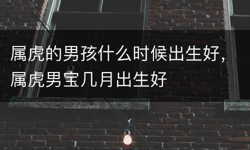 属虎的男孩什么时候出生好，属虎男宝几月出生好
