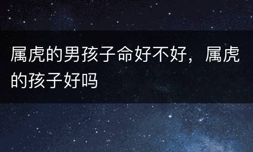 属虎的男孩子命好不好，属虎的孩子好吗