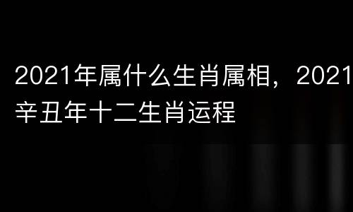 2021年属什么生肖属相，2021辛丑年十二生肖运程
