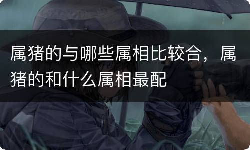 属猪的与哪些属相比较合，属猪的和什么属相最配
