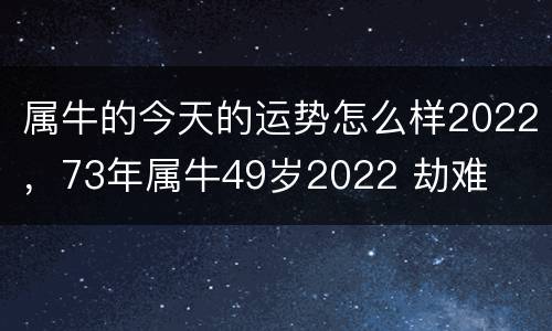 属牛的今天的运势怎么样2022，73年属牛49岁2022 劫难