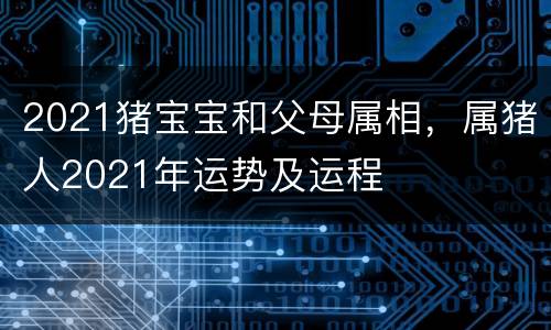 2021猪宝宝和父母属相，属猪人2021年运势及运程