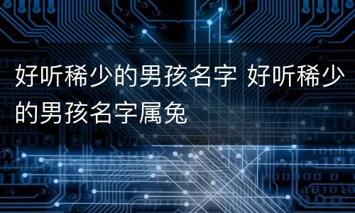 好听稀少的男孩名字 好听稀少的男孩名字属兔