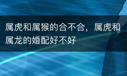 属虎和属猴的合不合，属虎和属龙的婚配好不好
