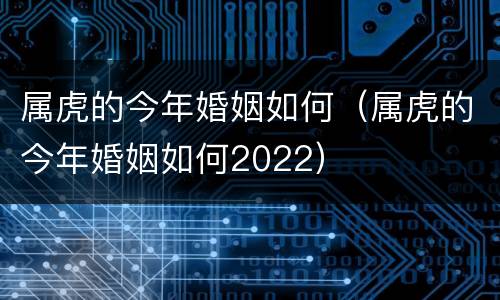 属虎的今年婚姻如何（属虎的今年婚姻如何2022）