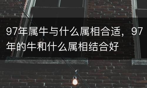 97年属牛与什么属相合适，97年的牛和什么属相结合好