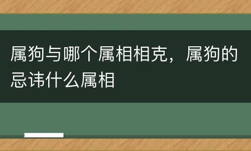 属狗与哪个属相相克，属狗的忌讳什么属相