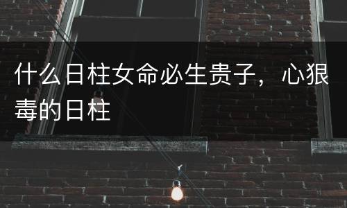 什么日柱女命必生贵子，心狠毒的日柱
