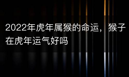 2022年虎年属猴的命运，猴子在虎年运气好吗
