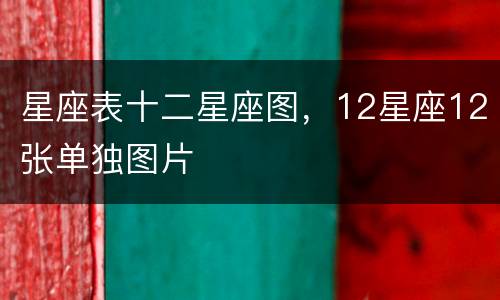 星座表十二星座图，12星座12张单独图片