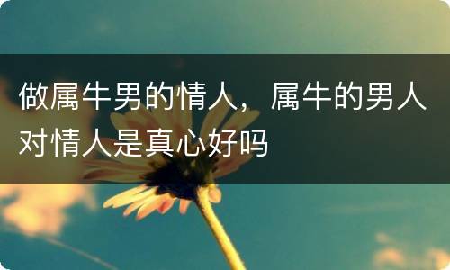 做属牛男的情人，属牛的男人对情人是真心好吗