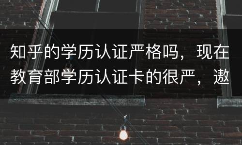 知乎的学历认证严格吗，现在教育部学历认证卡的很严，遨游教育说真的可以操
